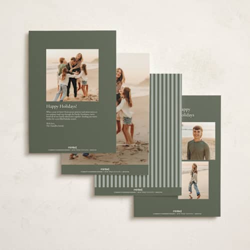 This is a evergreen holiday photo cards with standard by Sara Hicks Malone called small things printing on signature in grand