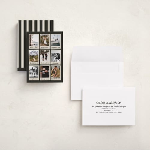This is a midnight holiday photo cards with standard by Heather Schertzer called what a year! printing on signature in grand