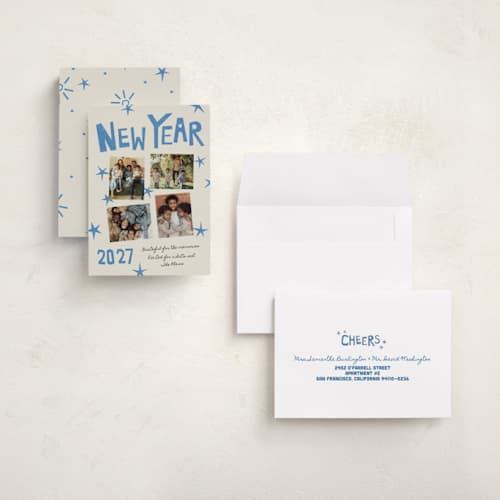 This is a sea holiday photo cards with standard by Inkblot Design called paper scraps printing on signature in grand