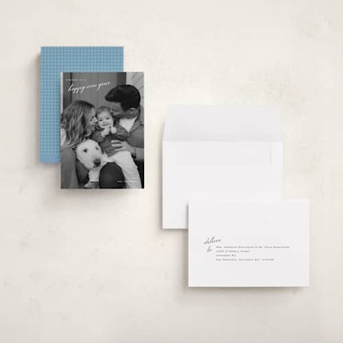 This is a snow holiday photo cards with standard by Amy Kross called upward printing on signature in grand