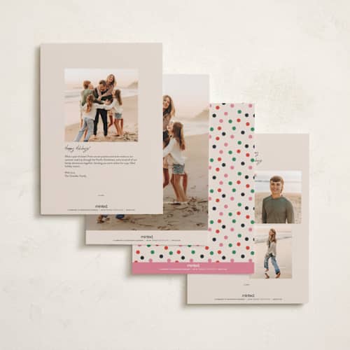This is a frosting holiday photo cards with standard by Annie Holmquist called disney's mickey mouse garland printing on recycled smooth signature in grand