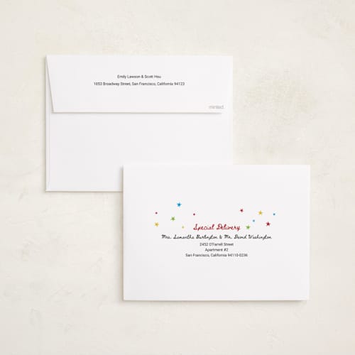 This is a champagne holiday photo cards with standard by Ilene Guy called bright star printing on signature in grand