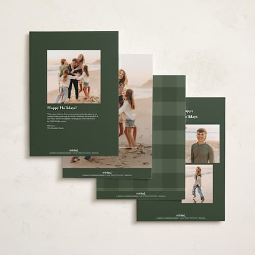 This is a wreath holiday photo cards with standard by Erin L. Wilson called hearth garland printing on recycled smooth signature in grand