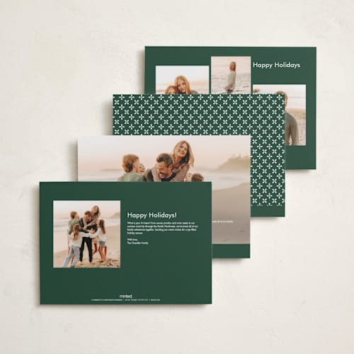 This is a mistletoe holiday photo cards with standard by Keen Peachy called marry christmas printing on recycled smooth signature in grand