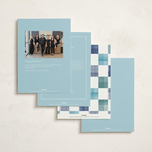 This is a frost holiday photo cards with standard by Robert and Stella called bright & happy printing on signature in grand