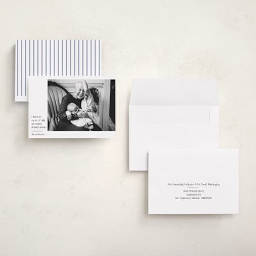 This is a ivory holiday photo cards with standard by Annie Shapiro called more of this printing on recycled smooth signature in grand