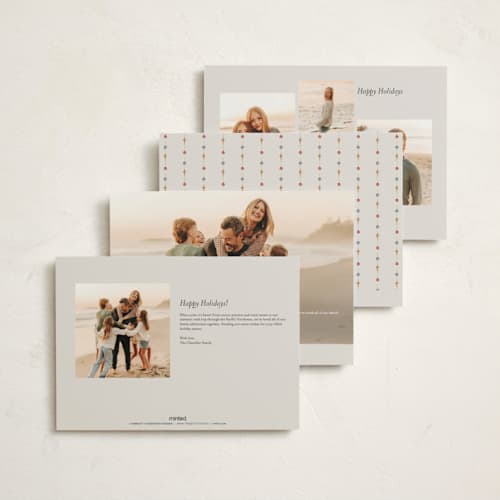 This is a wreath holiday photo cards with standard by Ana de Sousa called season’s greetings storefront printing on signature in grand
