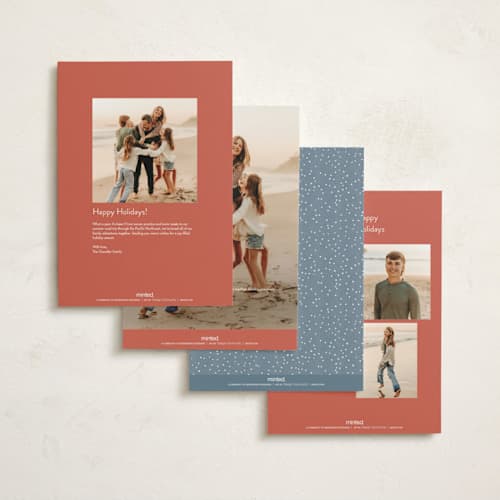 This is a cherry holiday photo cards with standard by Becky Nimoy called quaint town square printing on signature in grand