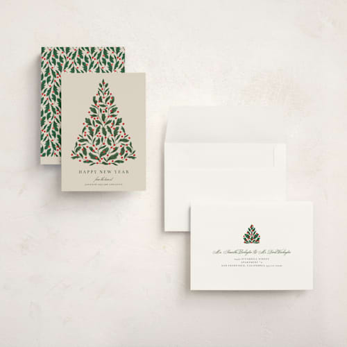 This is a latte holiday photo cards with standard by Jen Owens called oh tree printing on signature in grand