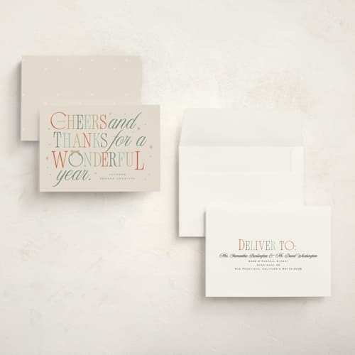 This is a taffy holiday photo cards with standard by Hannah Williams called colorful cheers printing on signature in grand