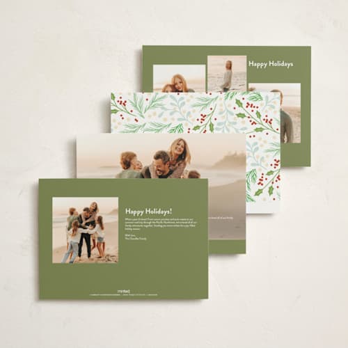This is a fern holiday photo cards with standard by Alethea and Ruth called simple cheers printing on signature in grand