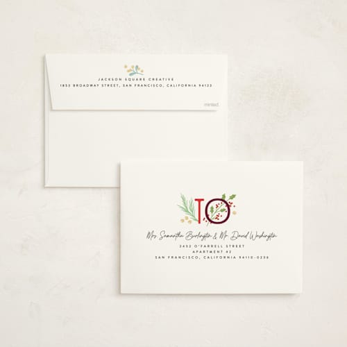 This is a fern holiday photo cards with standard by Alethea and Ruth called simple cheers printing on signature in grand