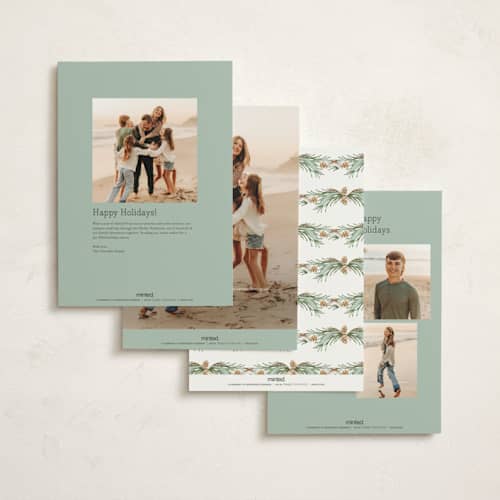 This is a frost holiday photo cards with standard by Paper Sun Studio called pine border printing on signature in grand
