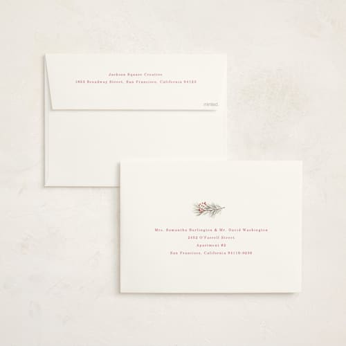 This is a holly berry holiday photo cards with standard by Baumbirdy called cardinal printing on signature in grand