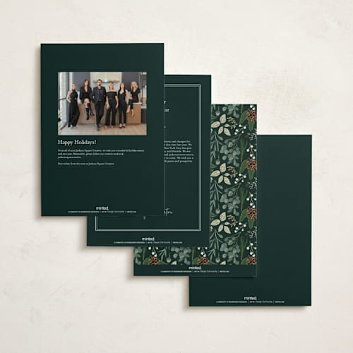 This is a juniper holiday photo cards with standard by Susan Moyal called holiday vine printing on signature in grand