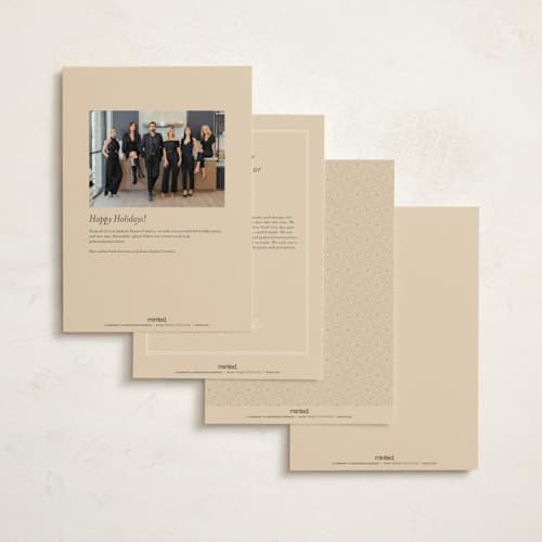 This is a vanilla holiday photo cards with standard by Kamala Nahas called you made our year printing on recycled smooth signature in grand