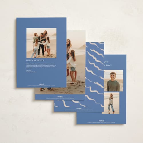 This is a sapphire holiday photo cards with standard by Vera Lim called painted ornament printing on signature in grand