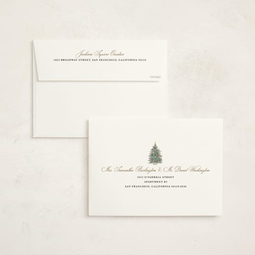 This is a winter mint holiday photo cards with standard by Cass Loh called candlelit christmas printing on signature in grand