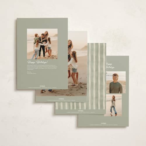 This is a winter rose holiday photo cards with standard by Creo Study called preppy gratitude printing on signature in grand