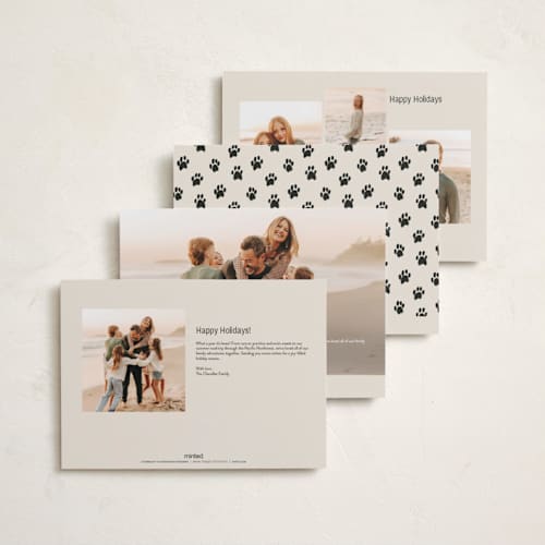 This is a cream holiday photo cards with standard by Ani Somi called big bold type printing on recycled smooth signature in grand