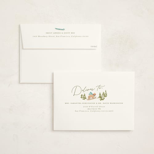 This is a almond holiday photo cards with standard by Vera Lim called snow dogs printing on signature in grand