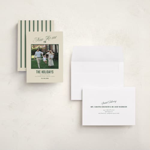 This is a forest holiday photo cards with standard by Ana de Sousa called contemporary new home printing on signature in grand