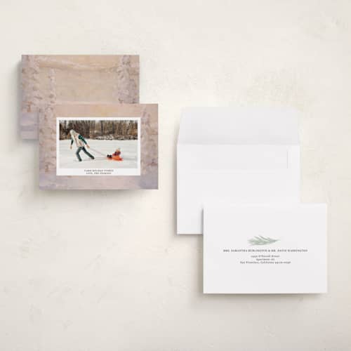 This is a gingerbread holiday photo cards with standard by Lindsay Megahed called winter wishes printing on signature in grand