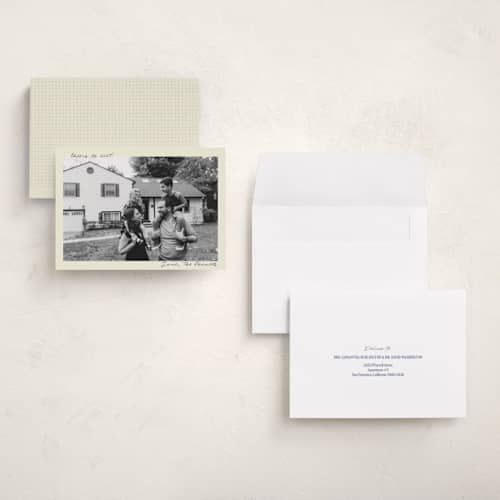This is a bluebird holiday photo cards with standard by Helena Vitto called nostalgia printing on signature in grand
