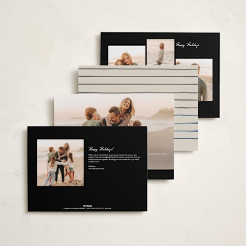 This is a charcoal holiday photo cards with standard by letterfix called rewind printing on signature in grand