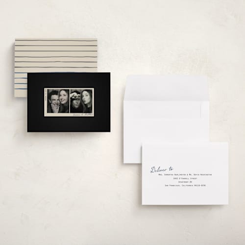 This is a charcoal holiday photo cards with standard by letterfix called rewind printing on signature in grand