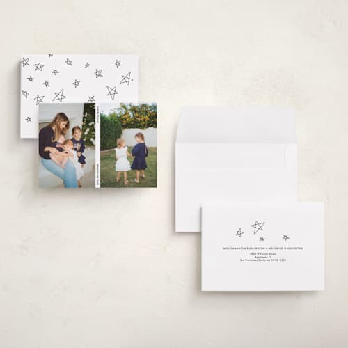 This is a snow holiday photo cards with standard by Lindsay Megahed called times two printing on signature in grand