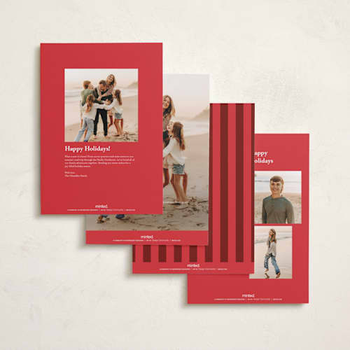 This is a holly berry holiday photo cards with standard by Kristie Kern called revelry printing on signature in grand