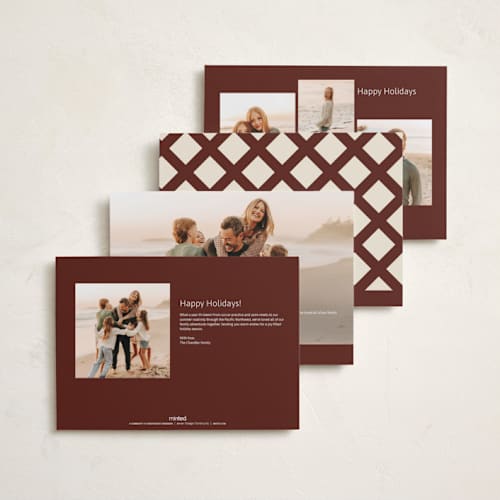 This is a mulled wine holiday photo cards with standard by Inkblot Design called jingle dot printing on signature in grand