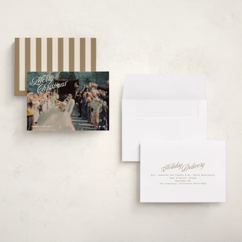 This is a snow holiday photo cards with standard by Kristie Kern called pomeroy printing on signature in grand