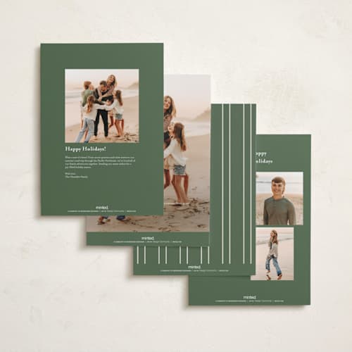 This is a pine holiday photo cards with standard by Diana Pinnell called five moments printing on signature in grand