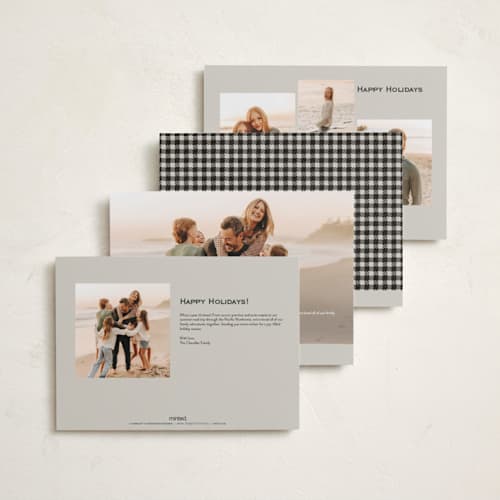 This is a coal holiday photo cards with standard by Wildfield Paper Co called stone printing on signature in grand