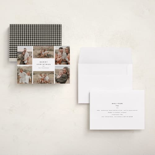 This is a coal holiday photo cards with standard by Wildfield Paper Co called stone printing on signature in grand