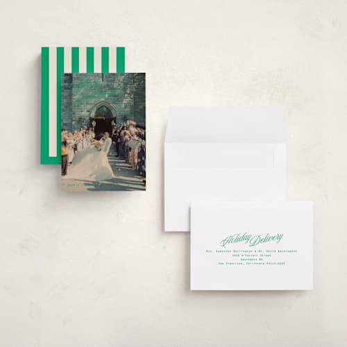 This is a elf shoes holiday photo cards with standard by Kristie Kern called pomeroy printing on signature in grand