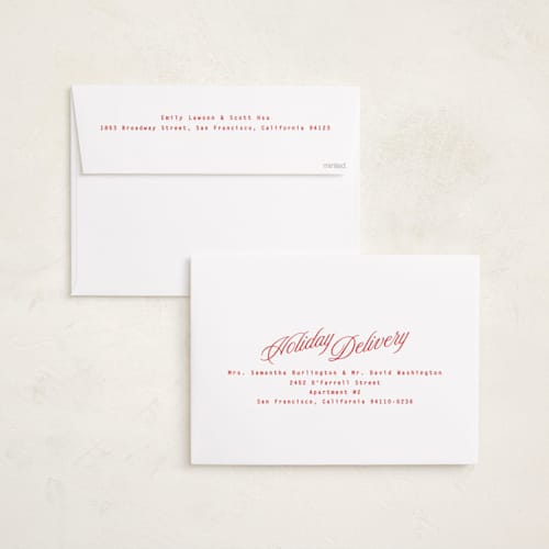 This is a peppermint holiday photo cards with standard by Kristie Kern called pomeroy printing on signature in grand