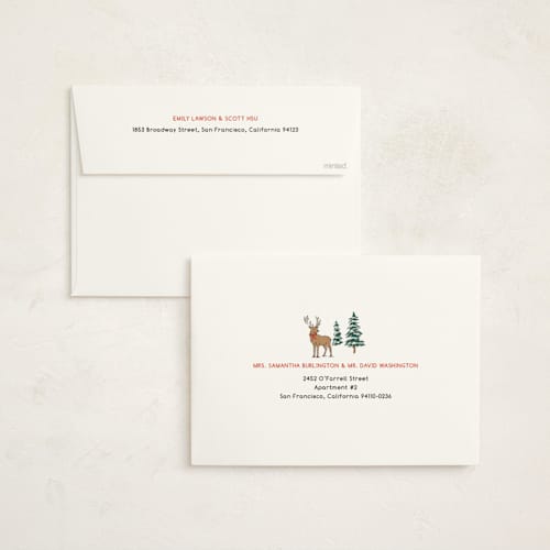This is a cherry holiday photo cards with standard by Elly called postal printing on signature in grand