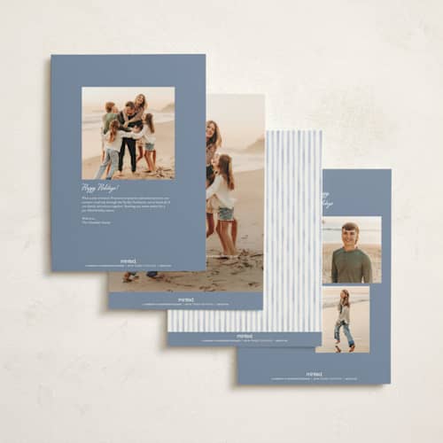 This is a lighthouse holiday photo cards with standard by Sarah Knight called coastal delivery printing on signature in grand