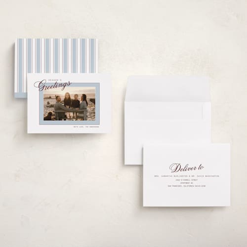 This is a ice holiday photo cards with standard by Cass Loh called framed script printing on signature in grand