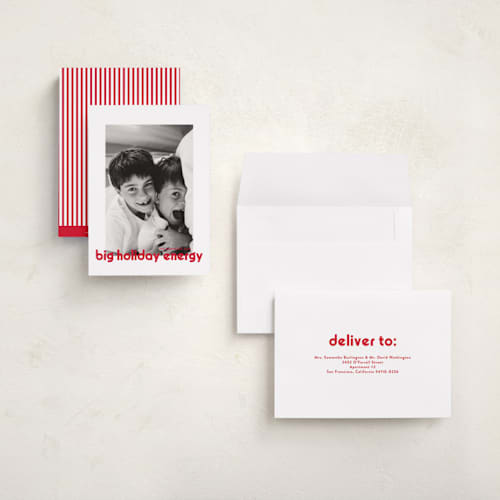This is a cherry holiday photo cards with standard by Annie Holmquist called big holiday printing on signature in grand