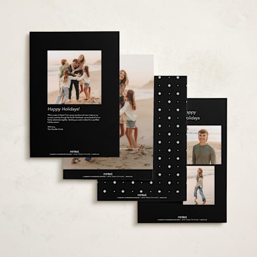 This is a charcoal holiday photo cards with standard by Lucrecia Caporale called aera printing on recycled smooth signature in grand