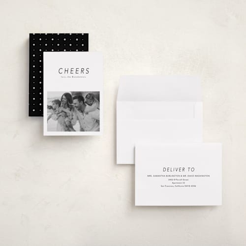 This is a charcoal holiday photo cards with standard by Lucrecia Caporale called aera printing on recycled smooth signature in grand