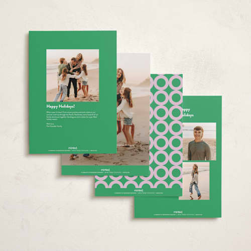 This is a candy holiday photo cards with standard by Up Up Creative called letters printing on recycled smooth signature in grand