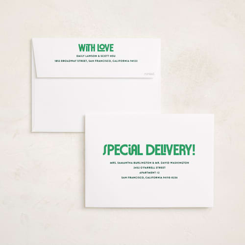 This is a candy holiday photo cards with standard by Up Up Creative called letters printing on recycled smooth signature in grand