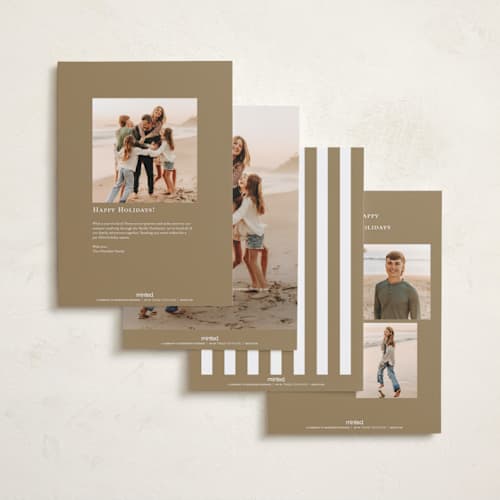 This is a caramel holiday photo cards with standard by Annie Chan called white border printing on recycled smooth signature in grand