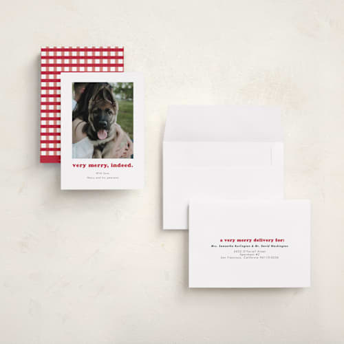 This is a peppermint holiday photo cards with standard by Kristen Knechtel called indeed printing on recycled smooth signature in grand