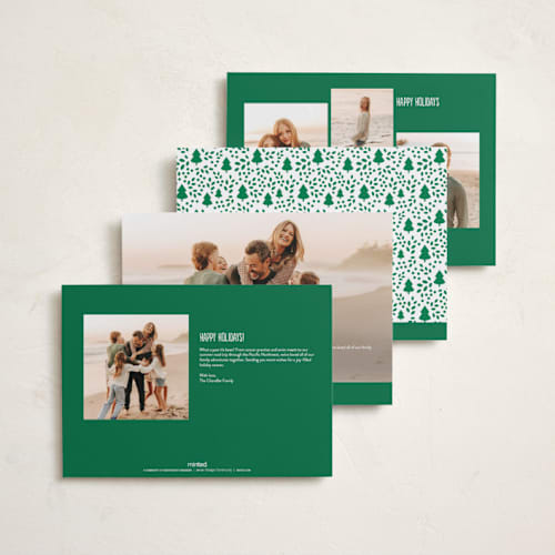 This is a snowball holiday photo cards with standard by Erica Krystek called grinch face printing on recycled smooth signature in grand